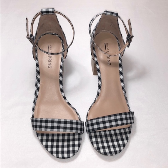 New Women's Plaid Gingham Pattern Open Toe Sandals - Picture 6 of 15